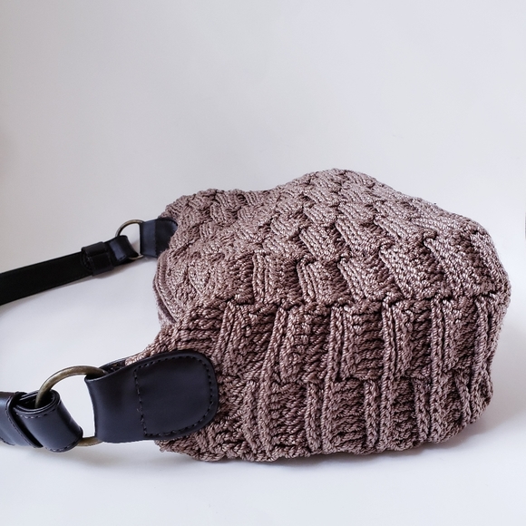 The Sak Elliott Lucca Brown Knit Shoulder Bag - Picture 3 of 16